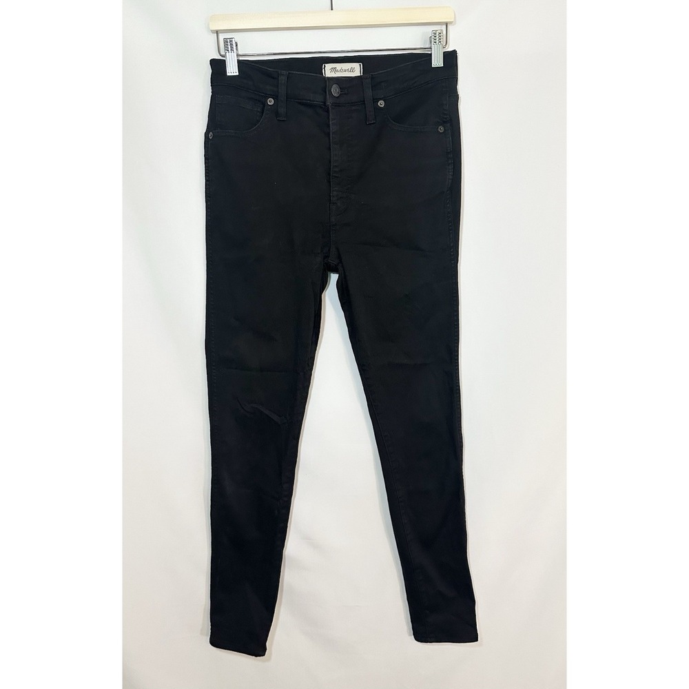 Madewell Women's 10" High Rise Skinny Black Jeans Denim‎ Goth Grunge SIZE 28